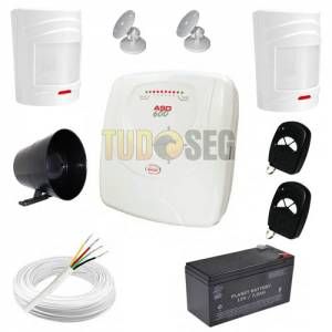 Kit Sis. de Alarme Res. / Com. com 2 Sensores. s/ fio compl.